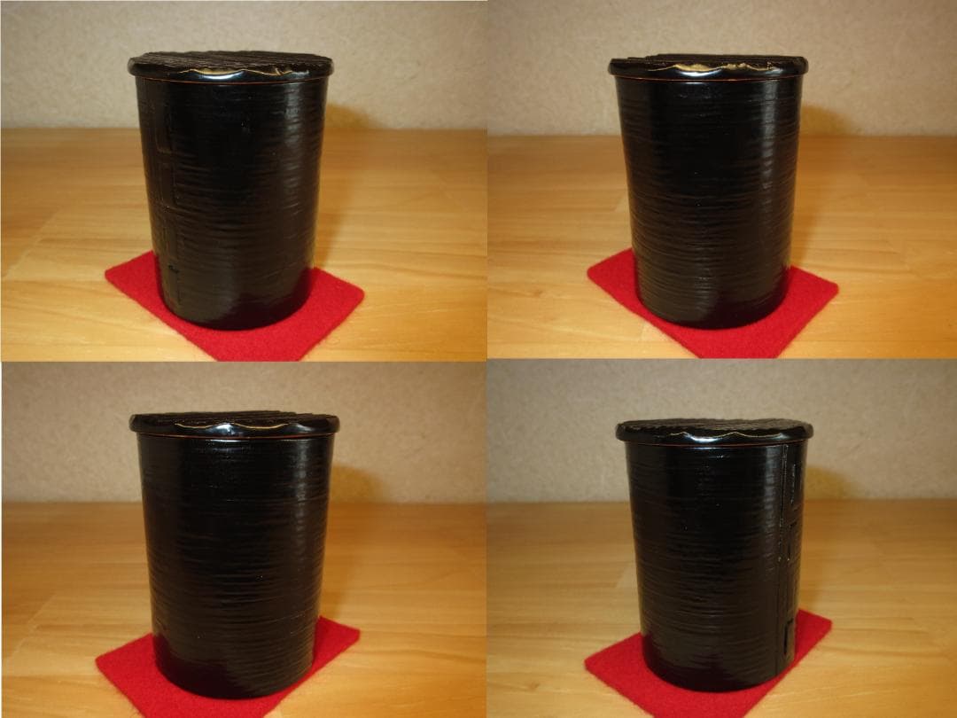 送料込【逢絢亭】茶道具 茶器 一閑塗 内朱塗 ヘギ目 一閑張 木村表恵 共箱入り