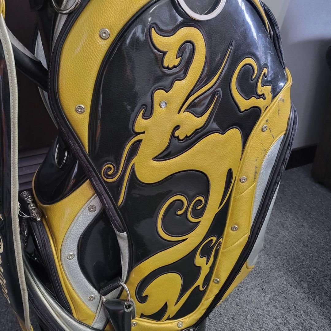 【匿名発送】DANCE WITH DRAGON　ゴルフバッグ　ブラック　イエロー