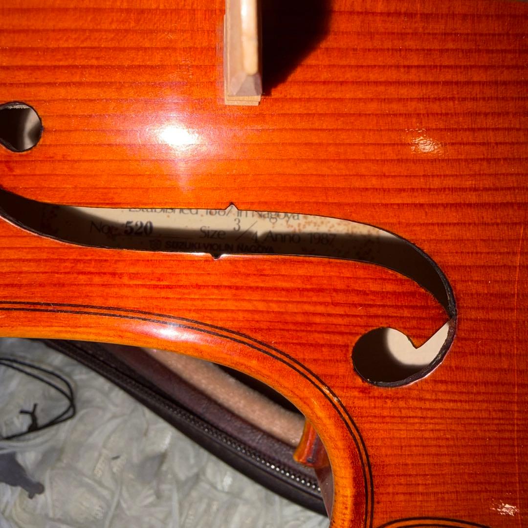 【美品】SUZUKI No.520 3/4 バイオリン　スズキ