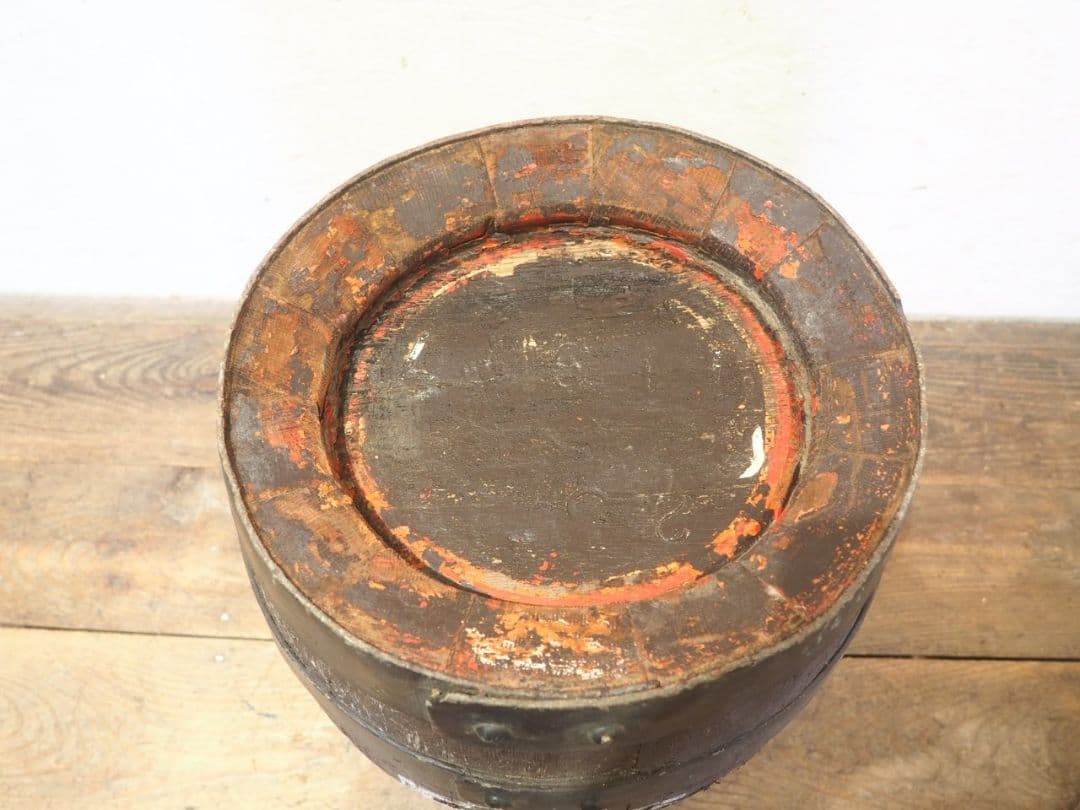 1222　ヴィンテージ　古い木樽のオブジェ　椅子　スツール　レトロ　アンティーク