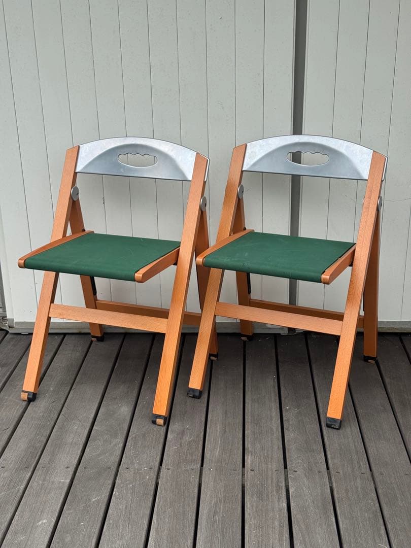 1990's ミッドセンチュリー ポストモダン 折りたたみチェア 2脚セット