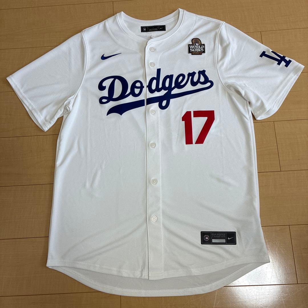 MLB ドジャース 大谷翔平 WSパッジ サイン刺繍 リミテッドユニフォーム L