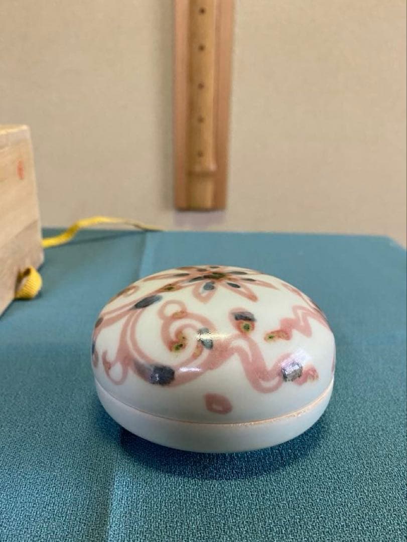 茶道具/香盆　釉裏紅　一位窯