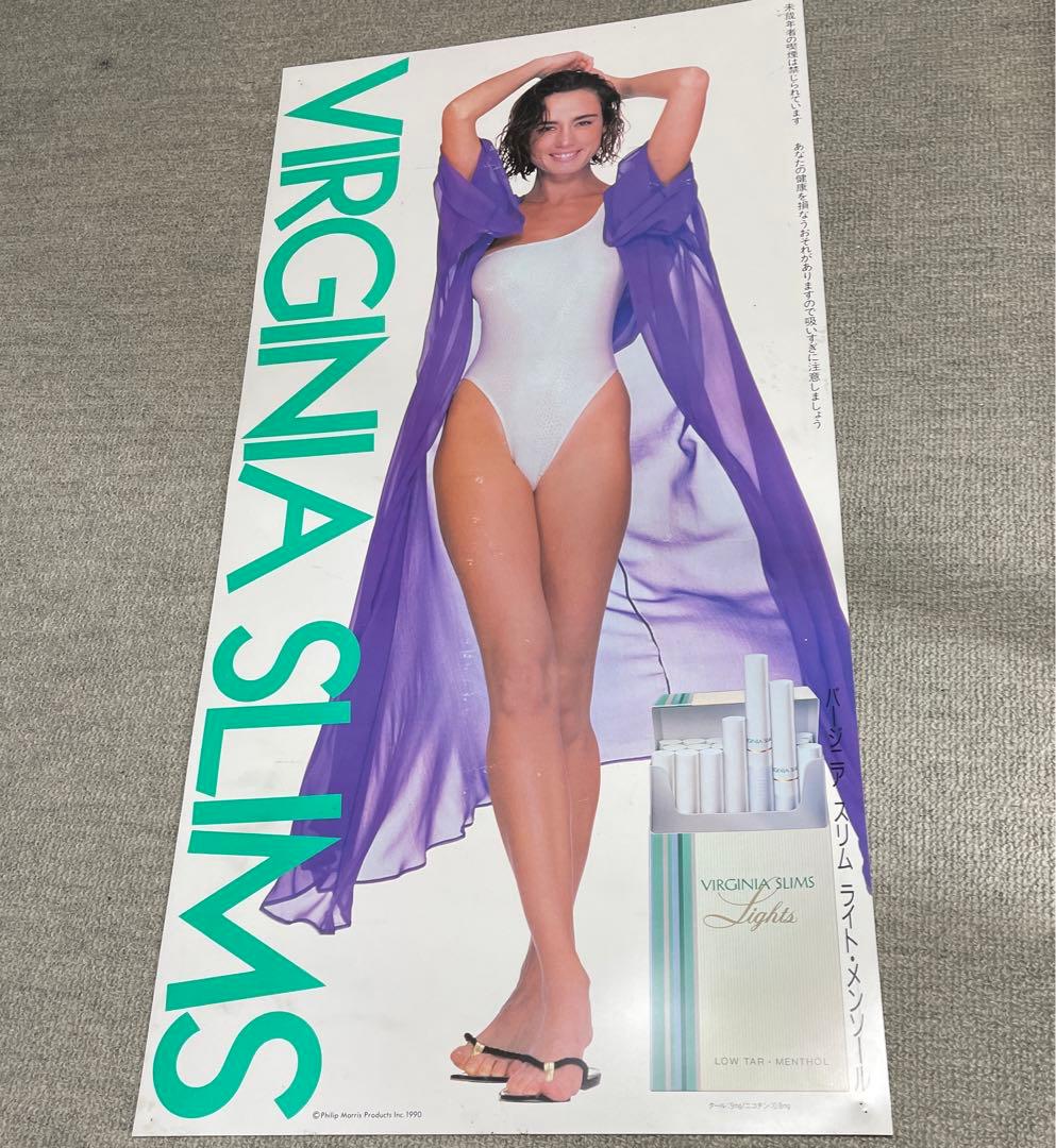 Virginia slims バージニアスリム 白水着 自販機プラ ポスター