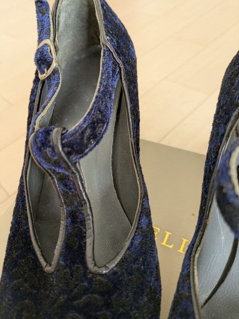 【セノビージャ】フラメンコシューズ ネイビー スエード サイズ8 (サイズ39)