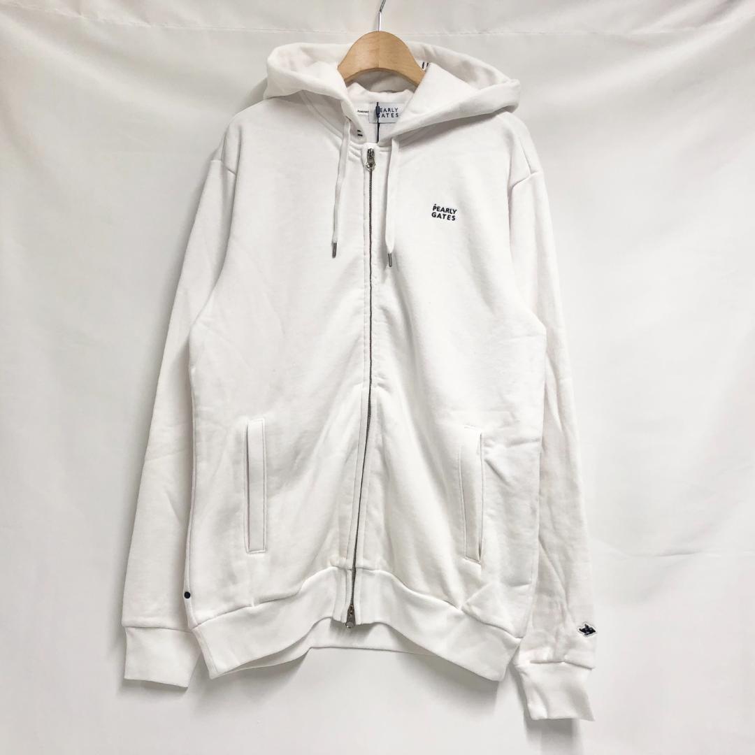 ○★新品未使用　PEARLY GATES　裏毛フルジップパーカー　5　白