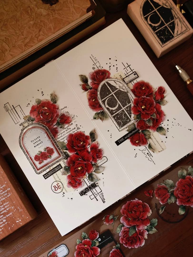 ⭐️SALE⭐️壹洱原创《旧日红笺》海外マスキングテープ　マステ 【2564】