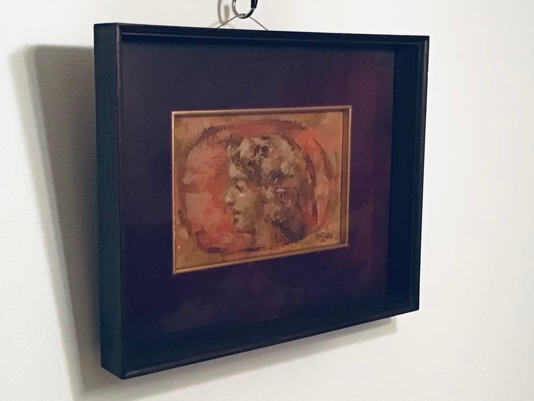 印象派 洋画家 西村千太郎 真作保証 『少女』油彩SM号 額装つき