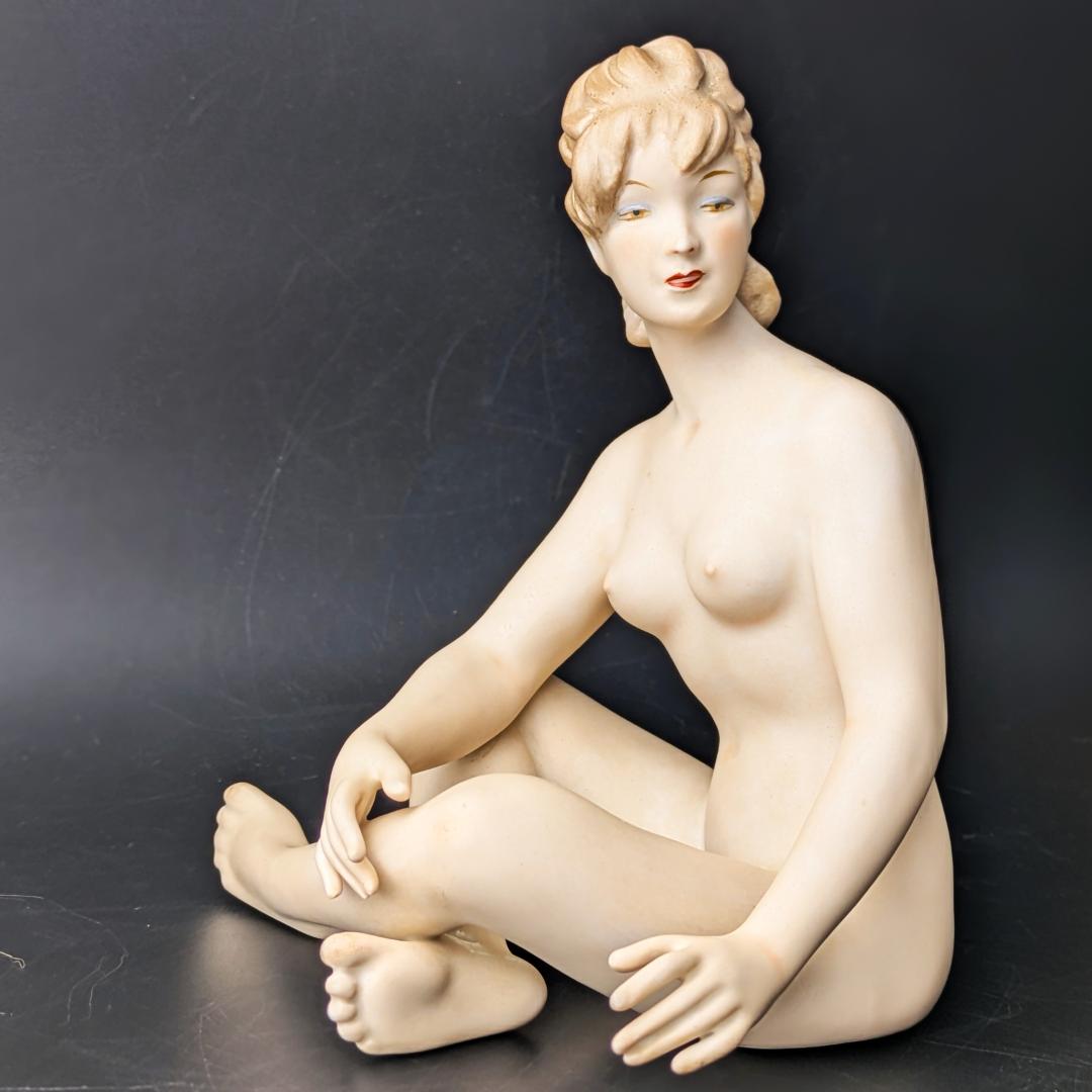 東ドイツ Wallendorf マット裸婦像 ヌード 18cm ヴィンテージ美品