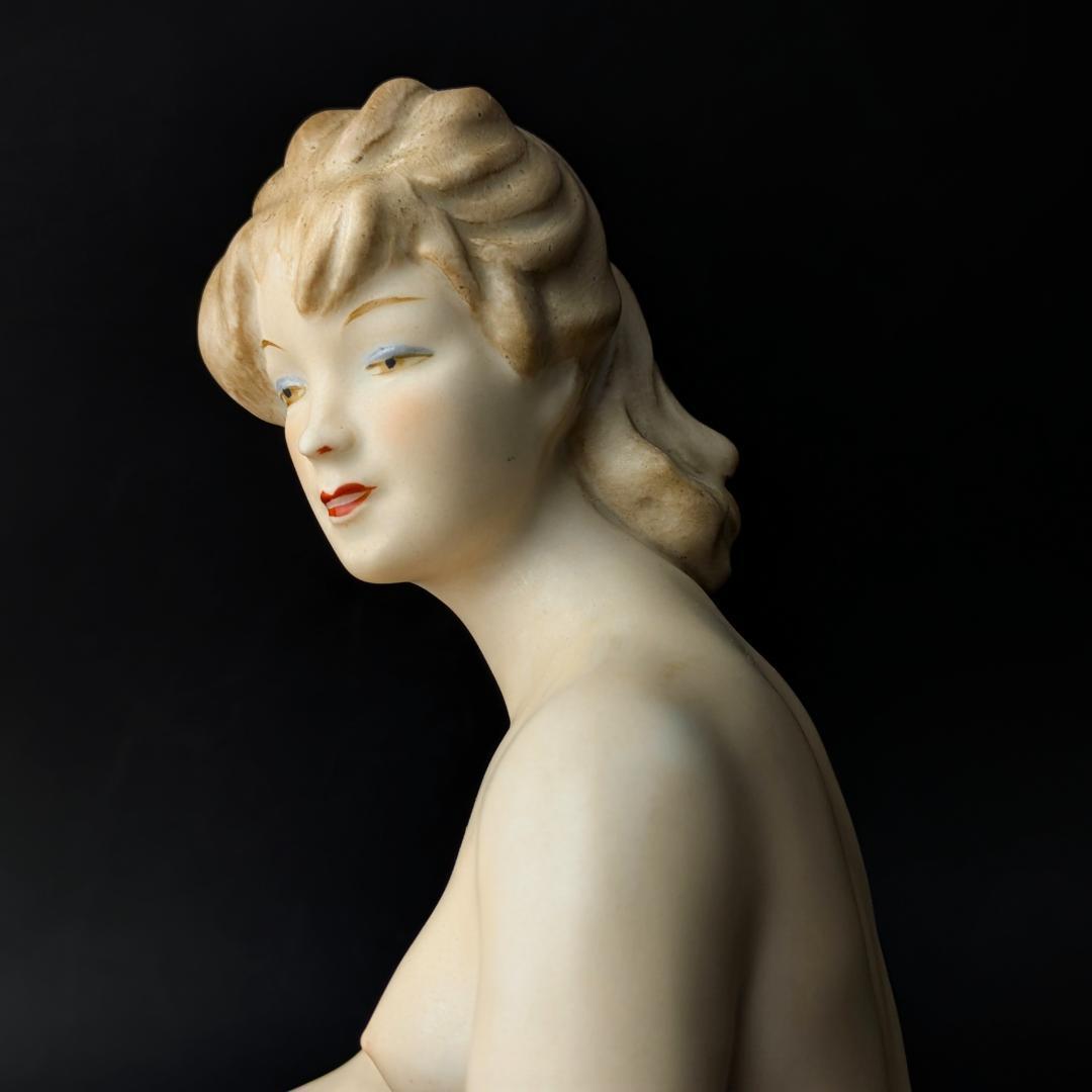 東ドイツ Wallendorf マット裸婦像 ヌード 18cm ヴィンテージ美品