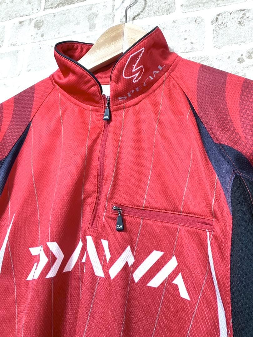 24時間以内/早い者勝ち ダイワ メンズ アイスドライ メッシュシャツ XL 赤