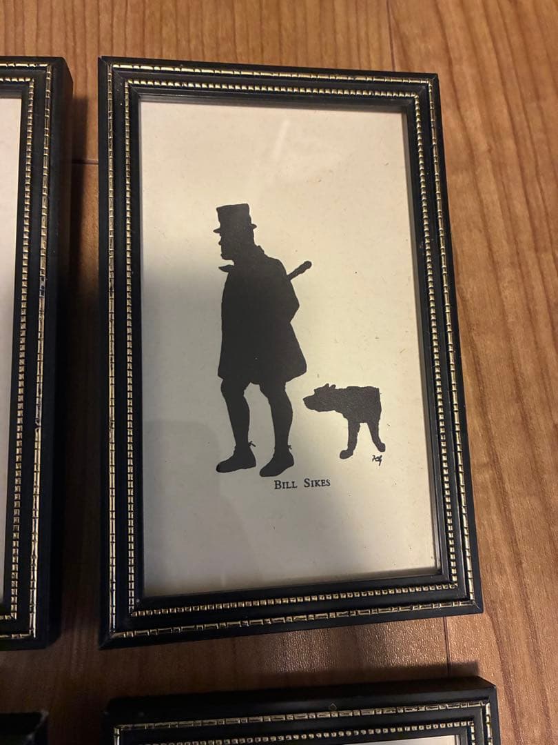 シルエット 影絵 フレーム アンティーク ヴィンテージ オブジェ 額 ピクチャー