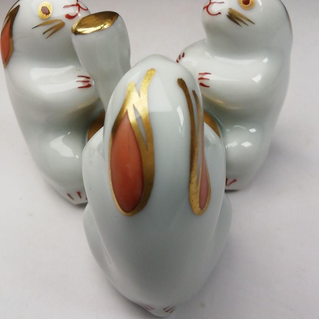 Ｗ４９　蓋置　『三ツ兎　蓋置』『高野昭阿弥 造』　共箱　茶道具