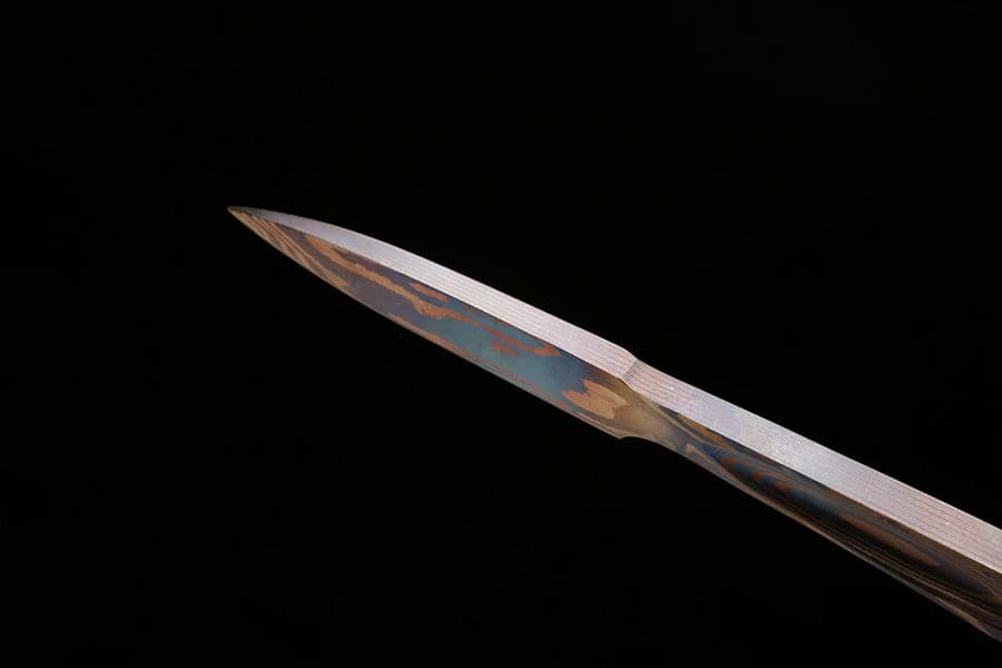 武具　刀装具  連体金茶刀   百錬模様鋼  手鍛造打 1本