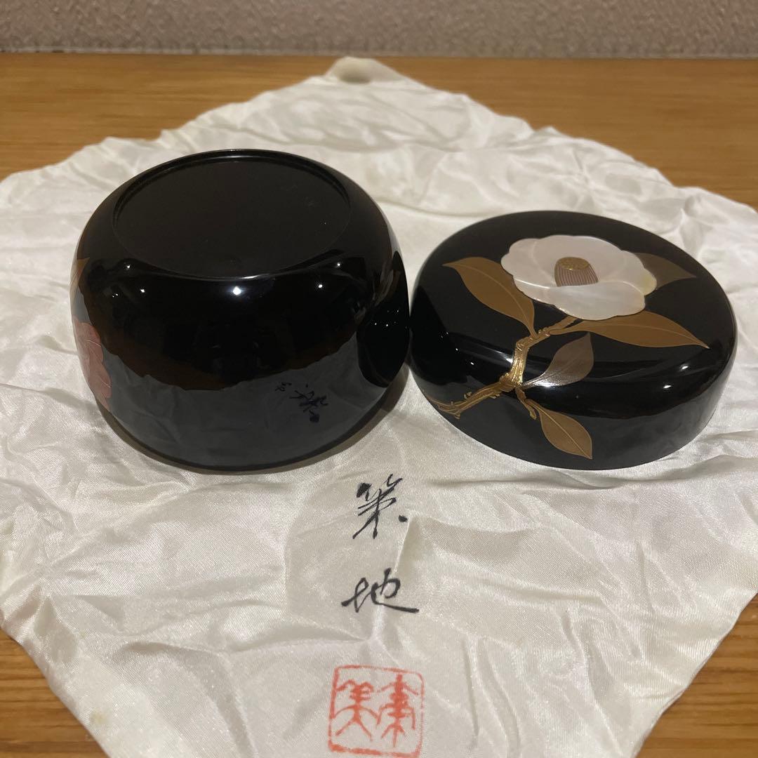 棗☆椿之図☆輪島塗☆蒔絵☆ 天野策地 造☆希少