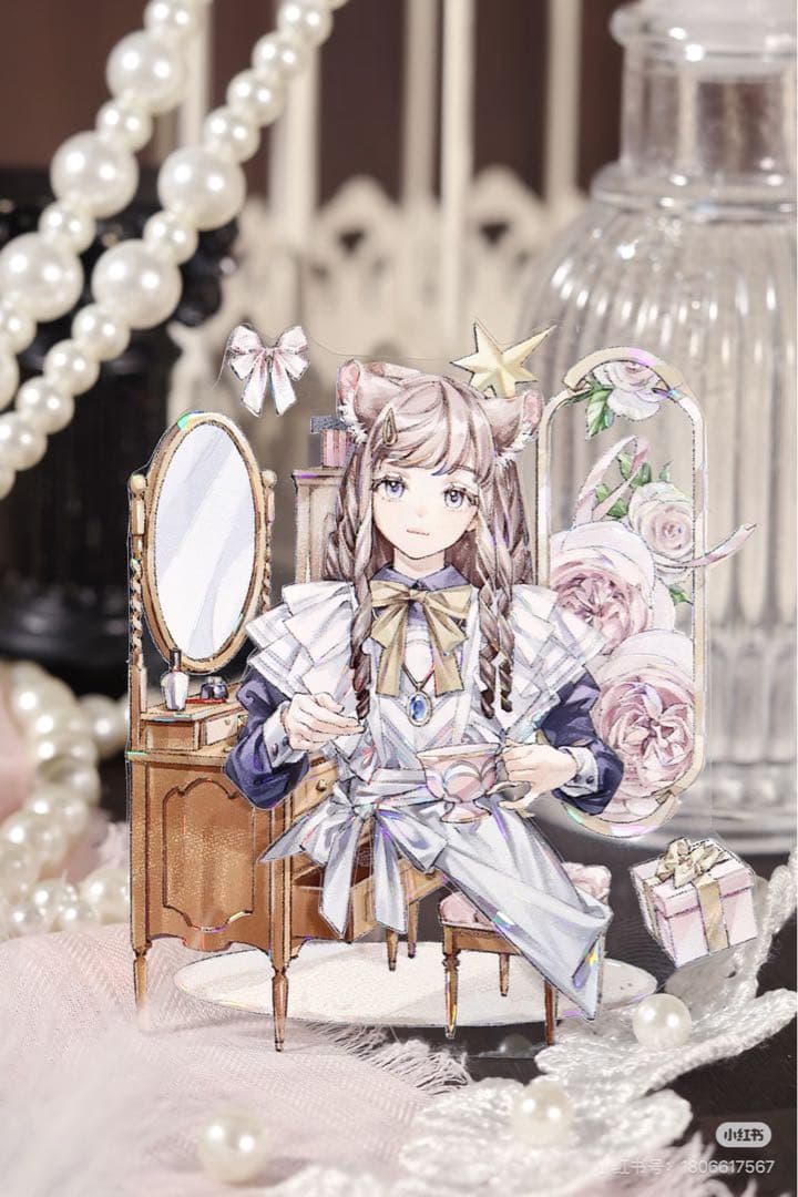 【9096】海外　マスキングテープ　3/5/巻　貝殻光　人物系　女の子　バラ荘園