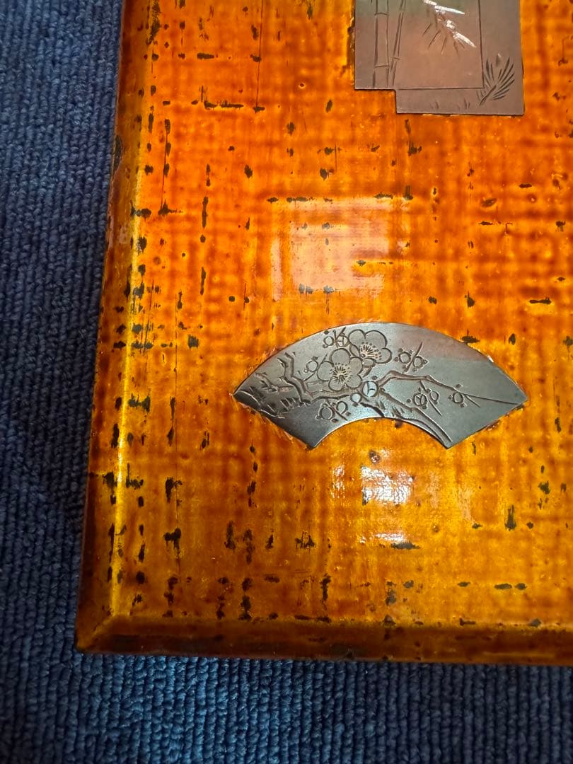 2052 尚美堂　純銀地梅入　木箱　工芸品