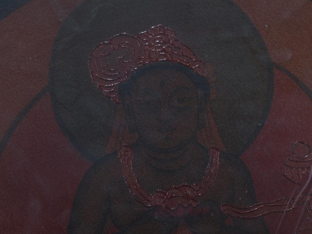 中国唐時代　敦煌莫高窟壁画 彩絵　人物像 発掘品 AK1829A8-4