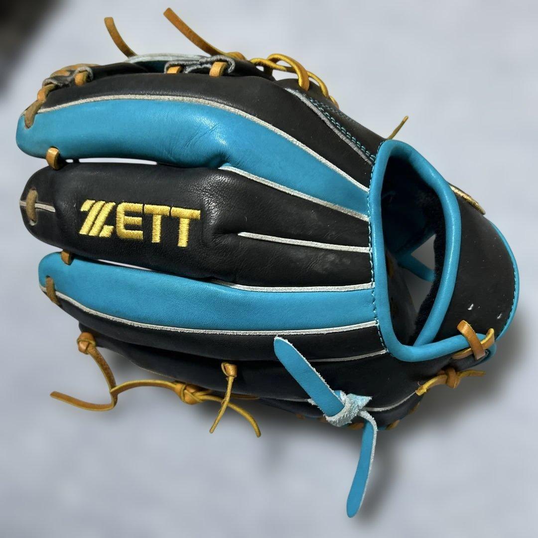 ZETT 軟式グローブ 黒/青 今宮健太モデル