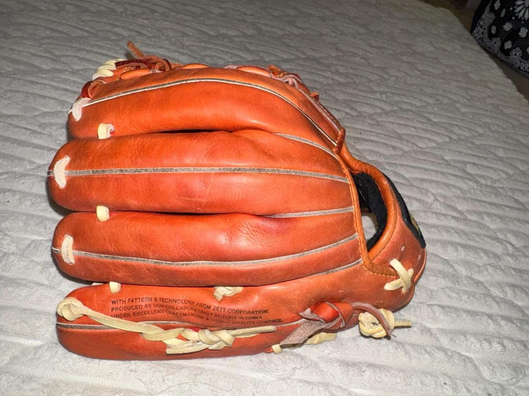 ゼット　プロステイタス　硬式グローブ　内野手用　ボースヒール締め　湯もみ　型付け