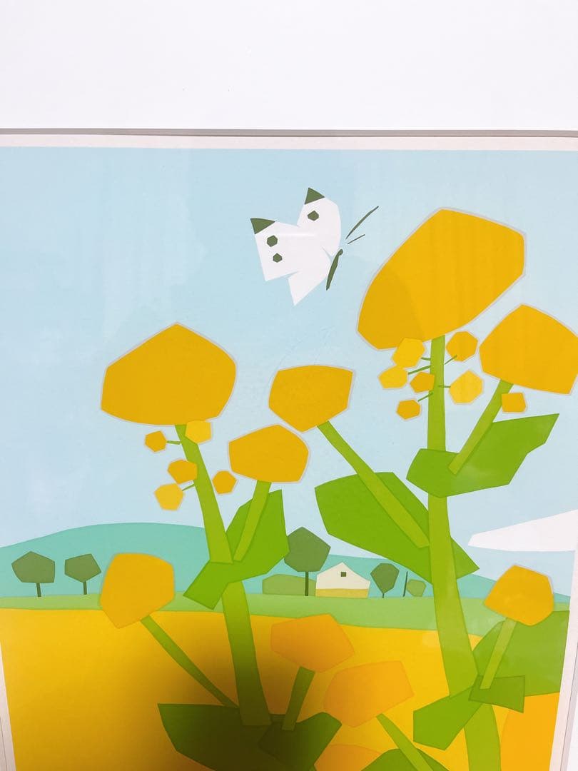 希少 藤倉英幸 菜の花の丘 シルクスクリーン 版画 45/150