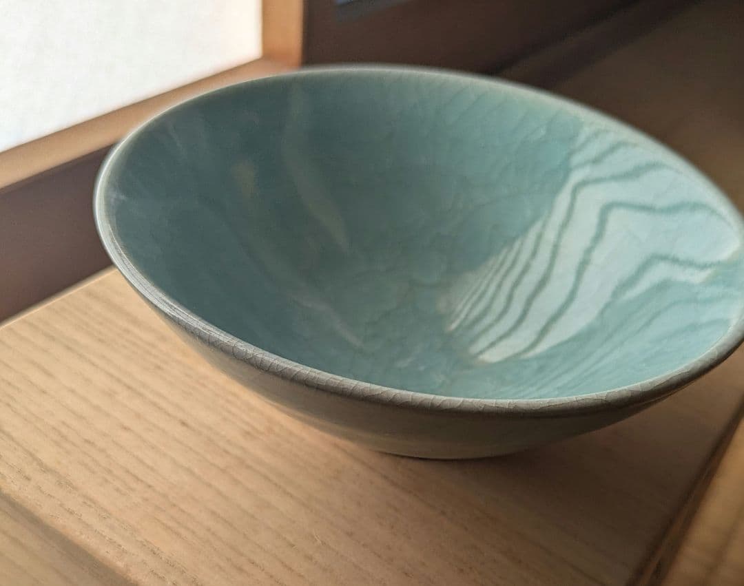 小笠原長春 青瓷茶碗 茶道具 共箱 美品 特選品