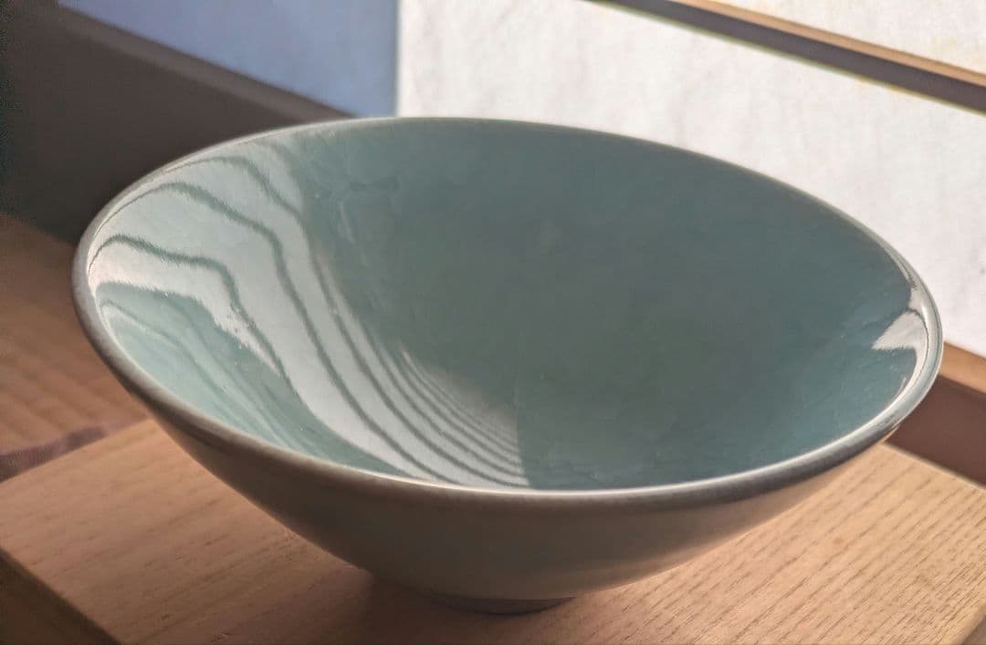 小笠原長春 青瓷茶碗 茶道具 共箱 美品 特選品