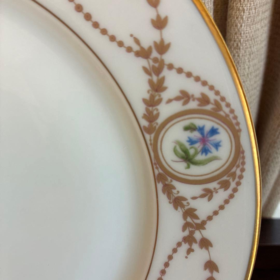 リモージュ　ジョルジュボワイエ　薔薇と矢車菊のガーランド　デザートプレート6枚組