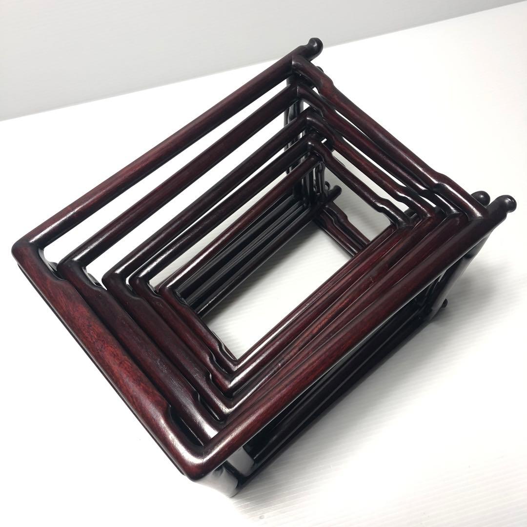 【唐木家具】飾台5連　盆栽高台　花台 香炉台