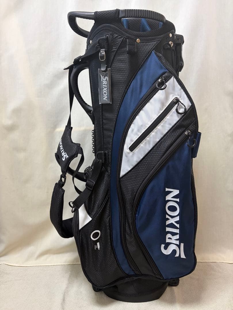 スリクソン スタンド式 軽量キャディバッグ【ブラック/ネイビー】美品