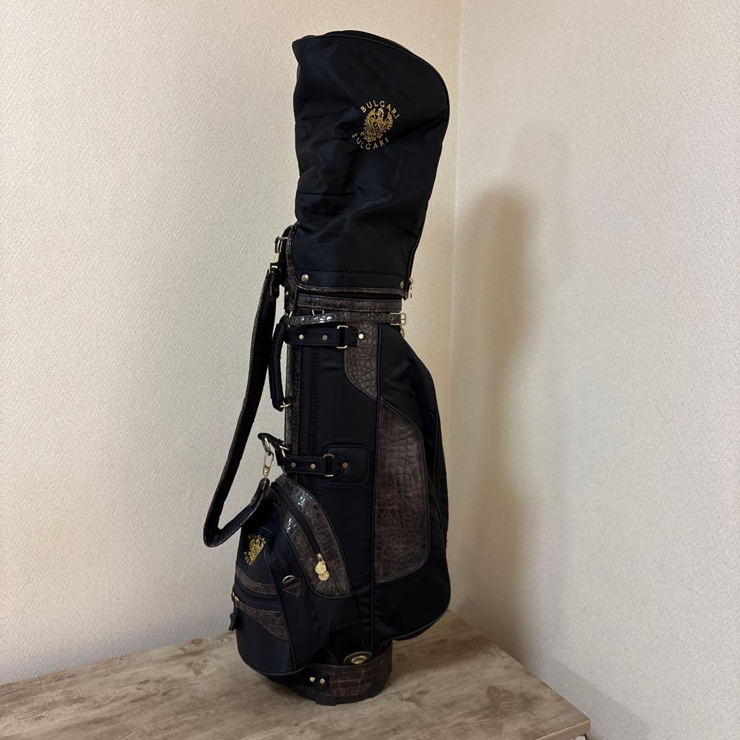 ブルガリ　ゴルフ　キャディバッグ　ヴィンテージ 旧ロゴ×刺繍　希少　クロコ型押