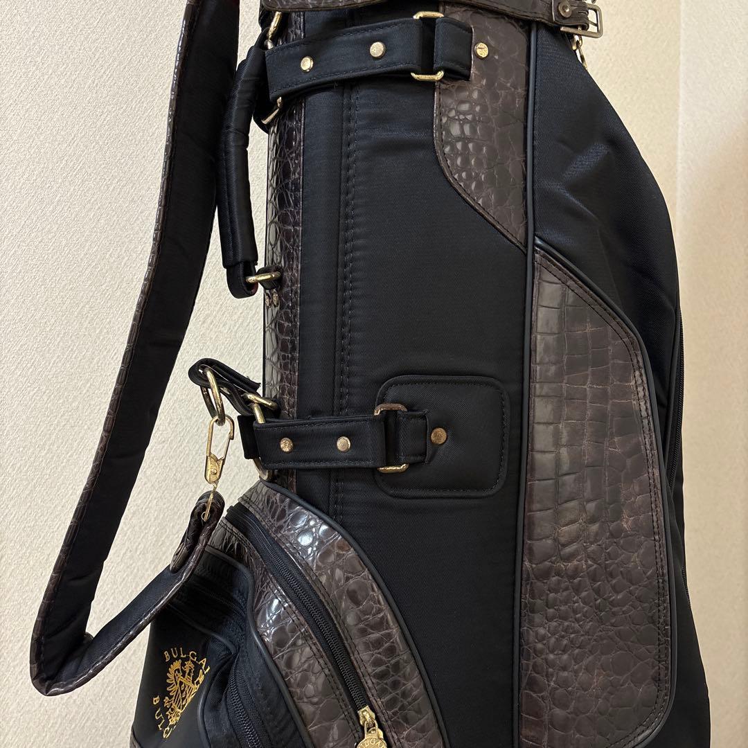 ブルガリ　ゴルフ　キャディバッグ　ヴィンテージ 旧ロゴ×刺繍　希少　クロコ型押