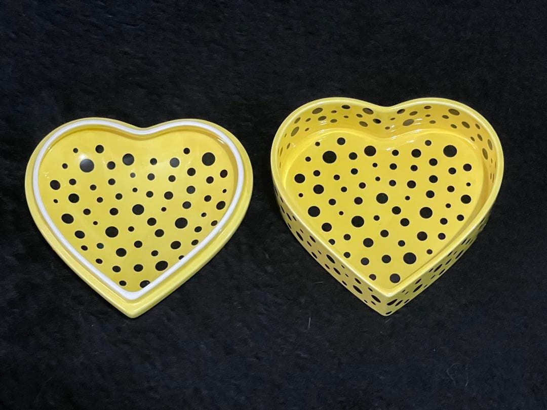 草間彌生 陶器 小物入れ 黄 LOVE FOREVER YAYOI KUSAMA