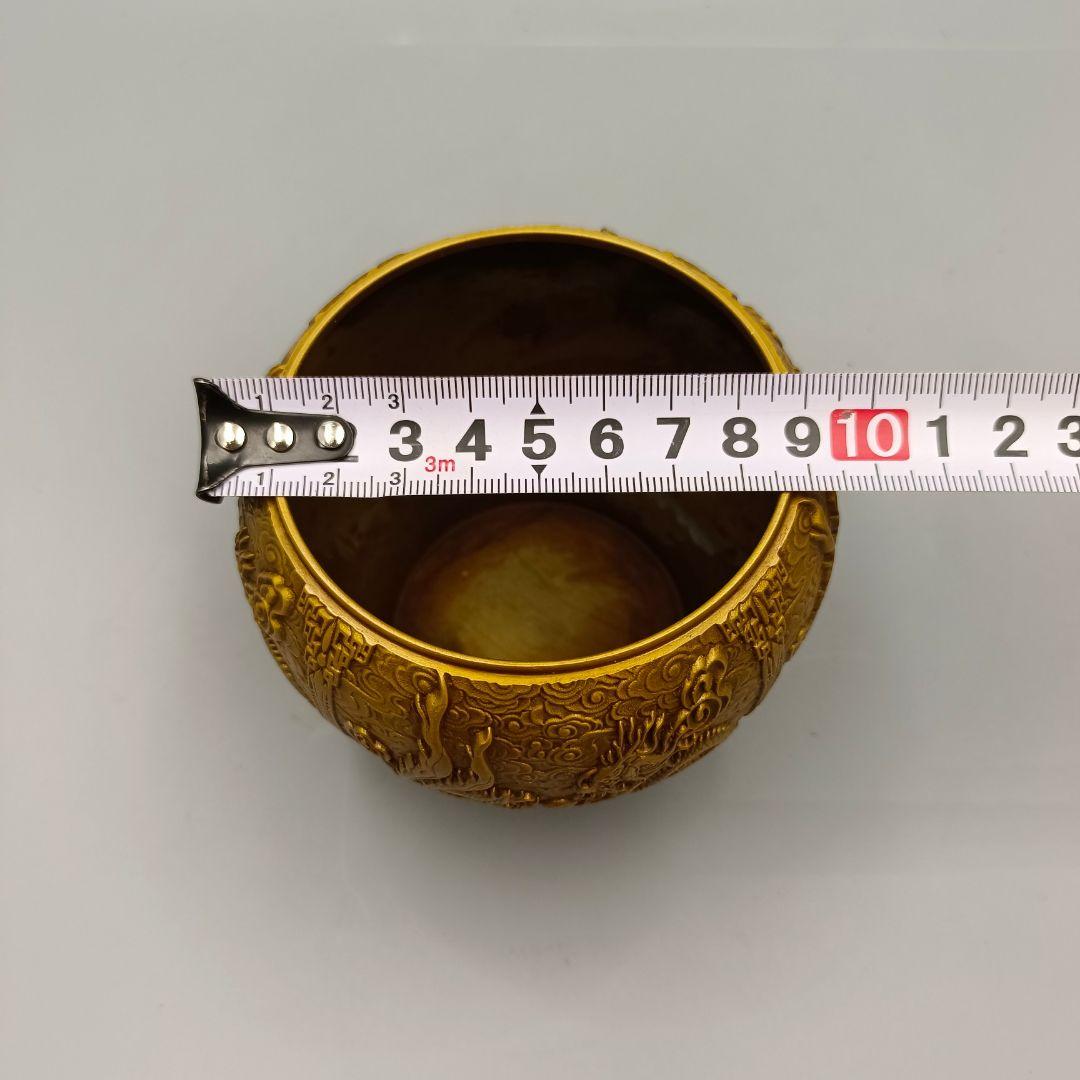 銅 細工 レリーフ龍鳳銅缶 茶缶 貯蔵缶 装飾品 工芸品 置物