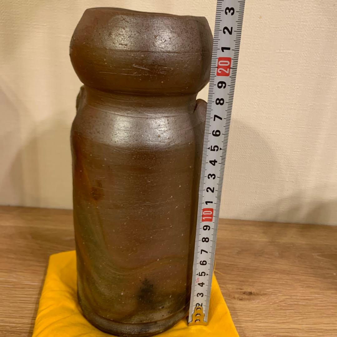 備前焼　人間国宝 藤原雄 花入 共箱 共布 栞