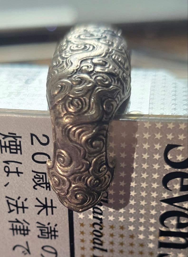 時代武具 銀地四分之一 雲図 鐺