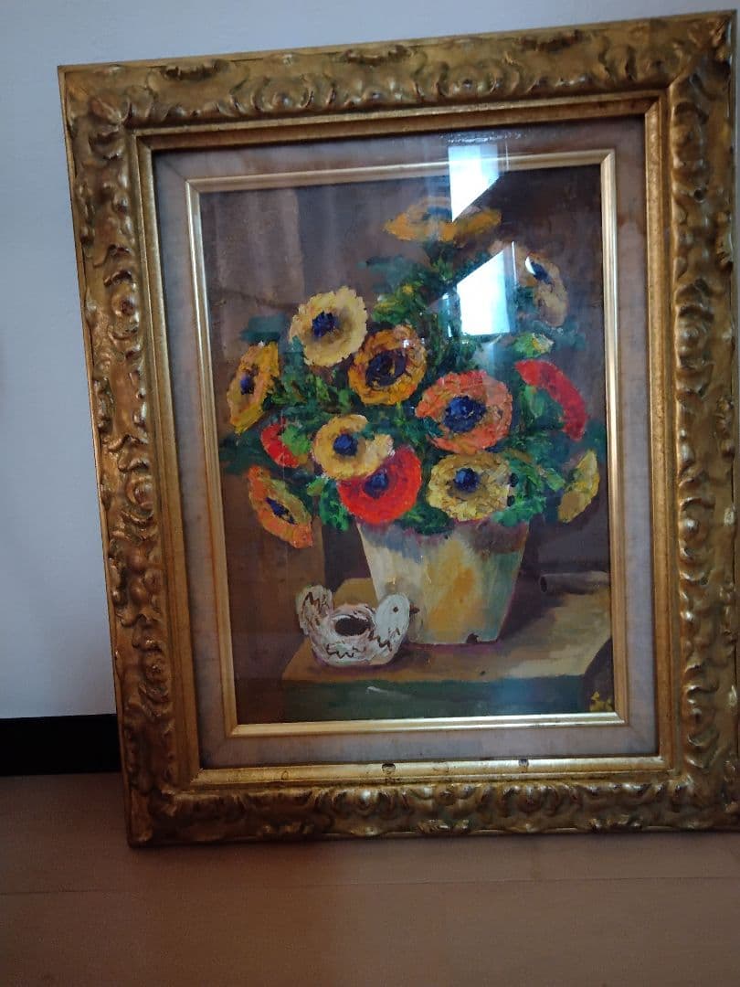 油絵　花　絵画