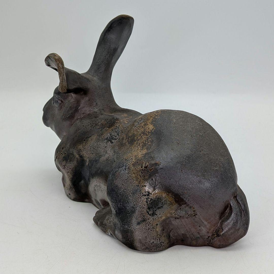 廬山窯 武用君彦 備前干支置物「丁卯」 備前焼 共箱共布栞 兎 うさぎ 卯年