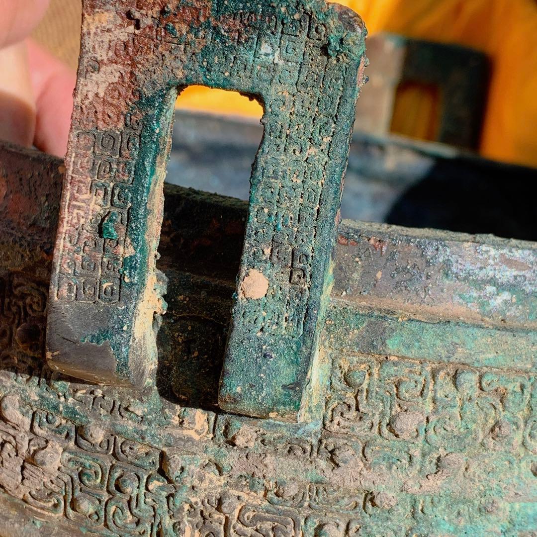 鼎　三足　青銅器　中国　骨董品　戦国時代 軌敦　三足　敦　蓋付 楚