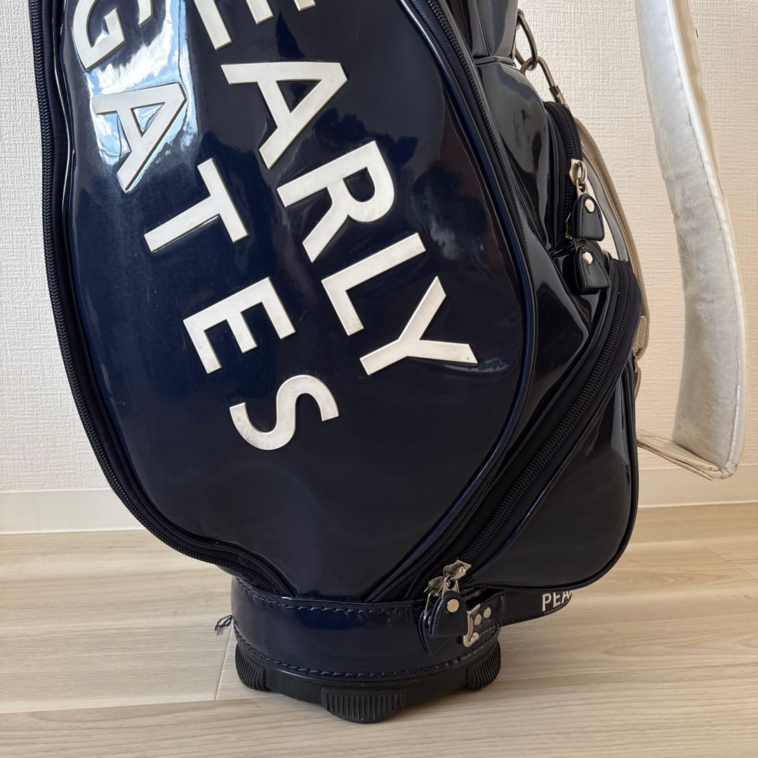 パーリーゲイツ キャディ バッグ トーナメントモデル　紺　ネイビー　エナメル素材