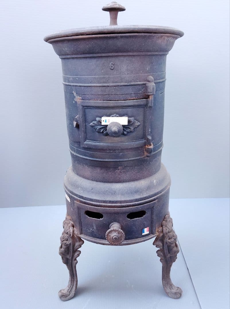 フランスストーブ 鋳物 鉄製 シャビー レトロ ヴィンテージ(あ46)