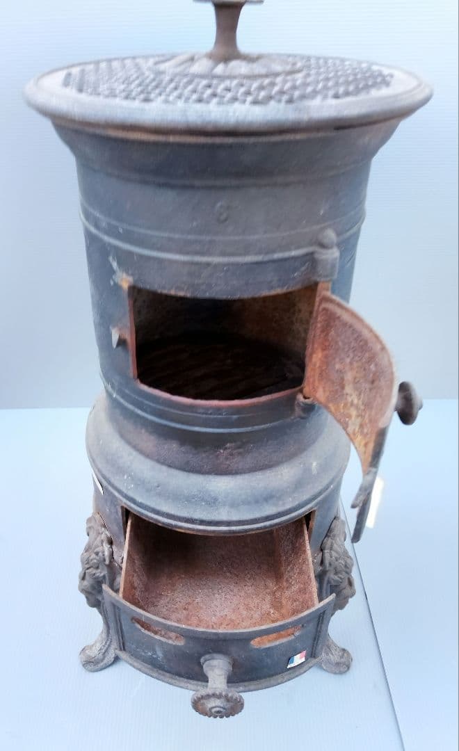 フランスストーブ 鋳物 鉄製 シャビー レトロ ヴィンテージ(あ46)