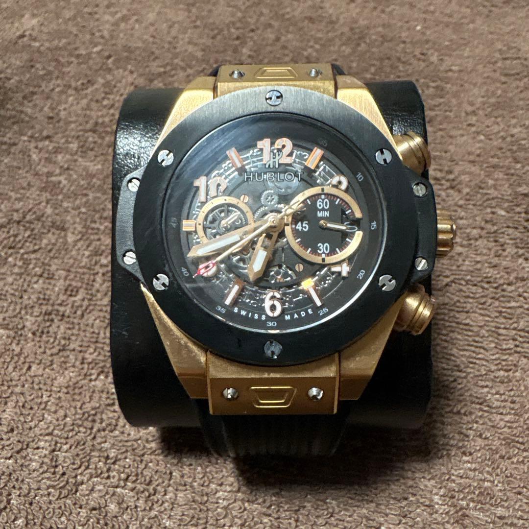 Hublot King Power ブラック ゴールド