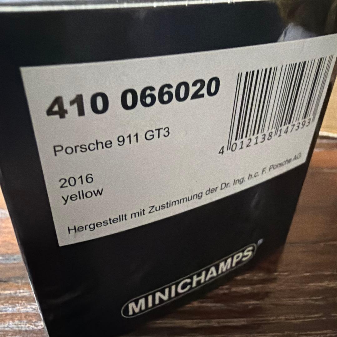 MINICHAMPS Porsche 911 GT3 2016 イエロー