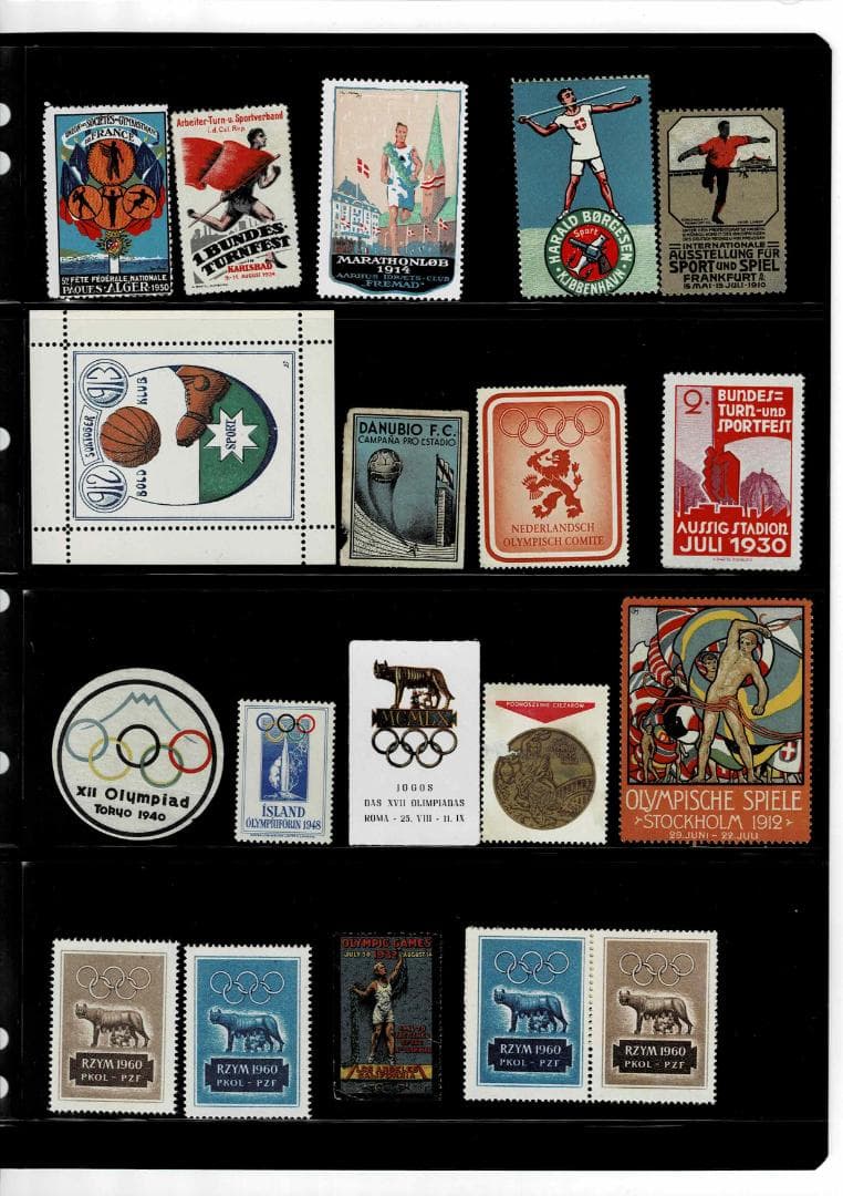 アンティーク　スポーツ　& オリンピック　ポスタースタンプ　切手　コレクション
