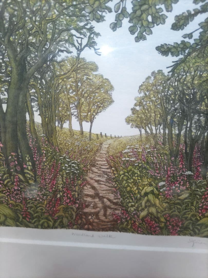 ステファン・ウイットル氏☆銅版画☆「森の中の散歩」