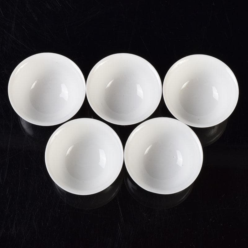 中国　徳化窯白磁　煎茶碗　五客　時代箱付　V　8593