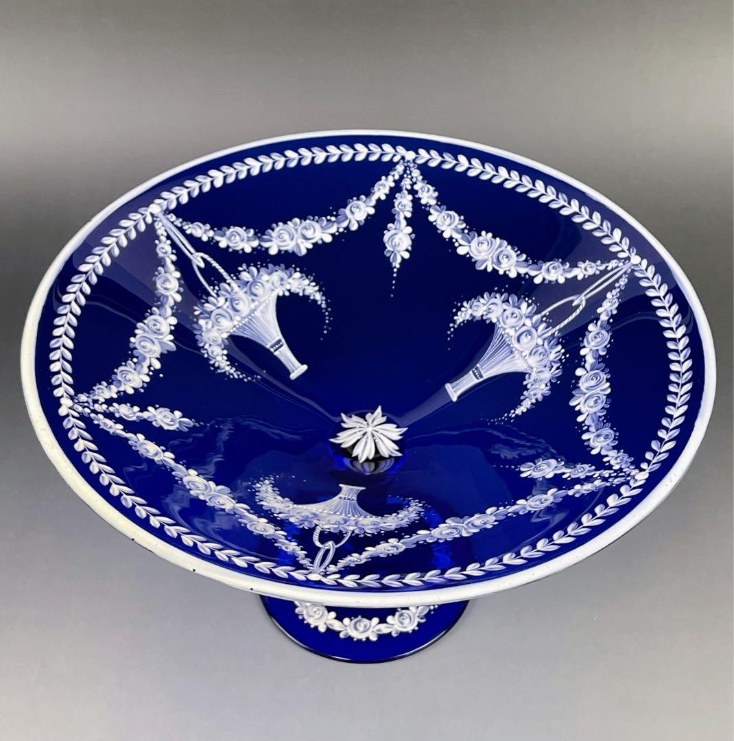 ヴェネチアガラス ホワイトエナメル コンポート アールヌーボー ぺティスタル