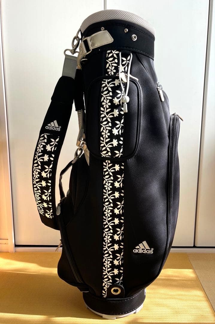 adidas キャディバッグ 黒 花柄