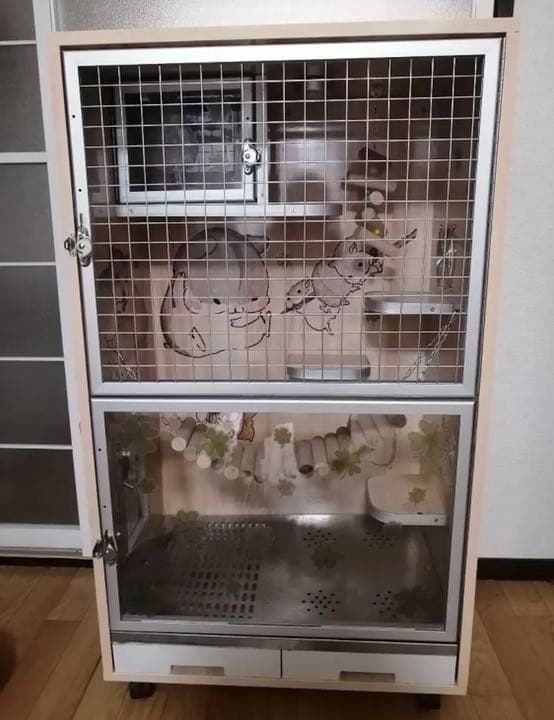 美品 小動物 木製 家具調ゲージ セット ＋ オマケ木製おもちゃ2点